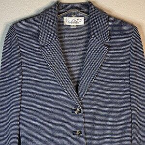St. John Collection by Marie Gray Navy–Ivory Tweed 2-Pc Skirt Suit | Sz 4